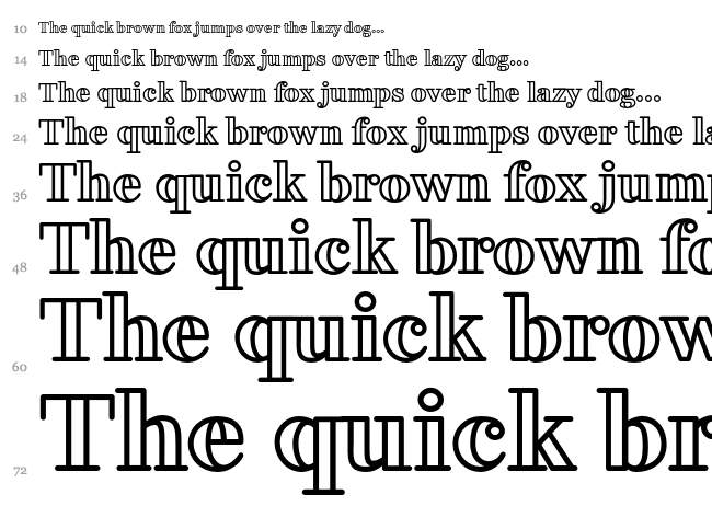 Fakedes Outline font waterfall